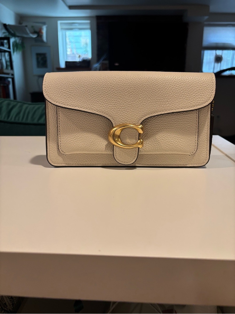 Coach Tabby clutch with crossbody chain - pebble leather